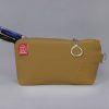 Personalized Canvas Pencil Pouch with Zipper Custom Embroidered Name or Initials Case Handmade Gift Cotton Canvas Monogrammed Makeup Bag Camel