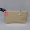 Personalized Canvas Pencil Pouch with Zipper Custom Embroidered Name or Initials Case Handmade Gift Cotton Canvas Monogrammed Makeup Bag Beige