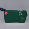 Customized fabric pen holder with closure and stitched lettering olive color, estuche de lapices bordado personalizado verde oliva con cremallera, personalisierte Stiftetasche mit Stickerei grun, trousse a crayons brodee personnalisee verte avec fermeture eclair, astuccio portapenne ricamato personalizzato verde oliva, gepersonaliseerde pennenetui met borduursel groen, 刺绣笔袋, 刺繍ペンケース, कस्टम पेंसिल केस, مقلمة مطرزة مخصصة, estojo bordado personalizado verde, 맞춤 필통, artisan textile organizer with bespoke details reusable storage small accessory gift for students teachers writers artists unique stationery holderRetry