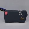 Custom Black Canvas Pencil Case Zip Pouch with Embroidered Name Personalized Gift for Travel Medicine Makeup Essentials Storage Cotton Bag