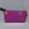 Personalized Canvas Zipper Pencil Case with Name Embroidered Custom Pouch Gift for Her Handmade Makeup Bag Unique Organize Eco-Friendly Purple