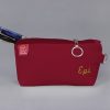 Personalized Canvas Makeup Pouch Customized Cosmetic Bag Monogrammed Pencil Case with Initials Embroidered Travel Organizer Bridesmaid Gift Maroon