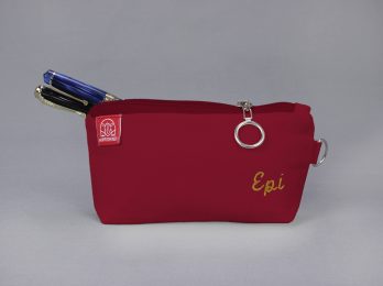 Personalized Canvas Makeup Pouch Customized Cosmetic Bag Monogrammed Pencil Case with Initials Embroidered Travel Organizer Bridesmaid Gift Maroon