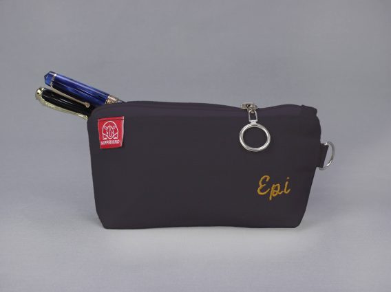 Personalized Canvas Makeup Pouch Customized Cosmetic Bag Monogrammed Pencil Case with Initials Embroidered Travel Organizer Bridesmaid Gift Dark Gray