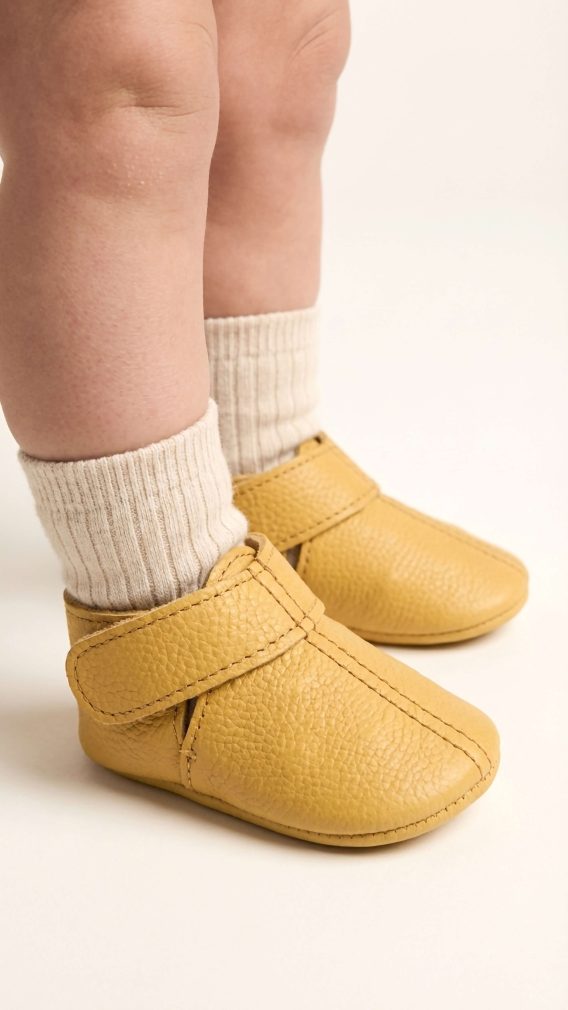 yellow mustard genuine leather baby moccasins soft sole fold-over cuff infant shoes yellow mustard genuine leather baby moccasins soft sole fold-over cuff infant shoes